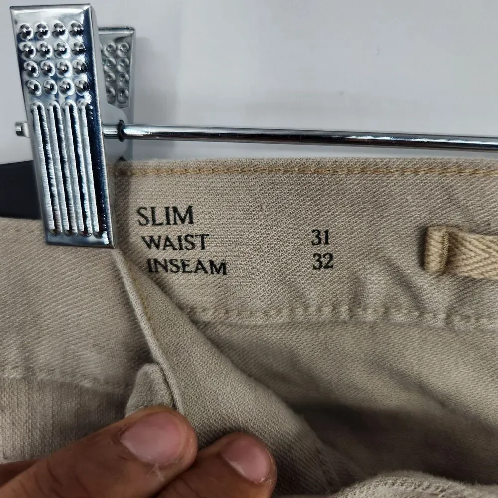 Banana Republic Men's 31X32 Linen Blend Slim Khaki Traveler Pants NWT $130